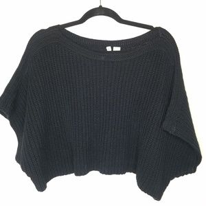 Moth black knit cropped sweater, Anthropologie